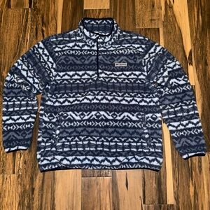 Columbia Men's Navy and White Quarter Button Pullover
